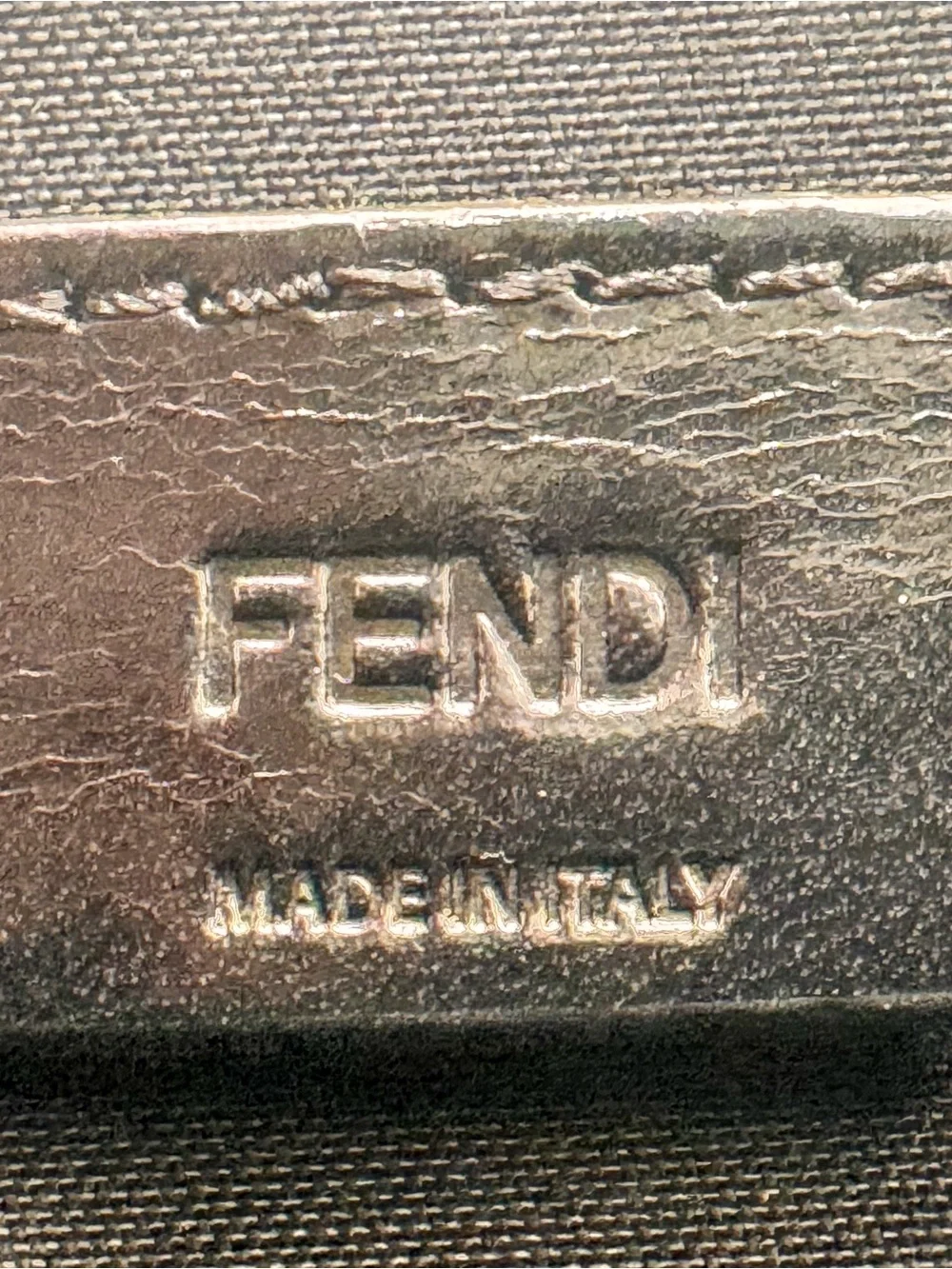 Fendi Black Leather Monster Bag Bugs Zip Pouch with Silver Accents